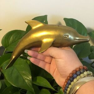Elegant Brass Dolphin Figurine